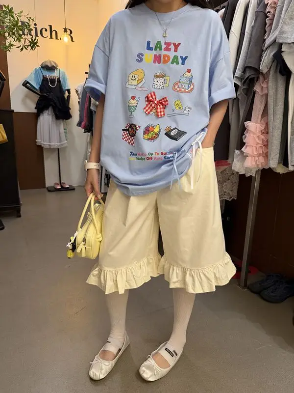 Sweet and Cute Wind Splicing Lace Shorts Women's 2026 Summer New Versatile Loose Straight-leg Pants Five-point Pants
Sweet and Cute Wind Splicing Lace Shorts Women's 2026 Summer New Versatile Loose Straight-leg Pants Five-point Pants