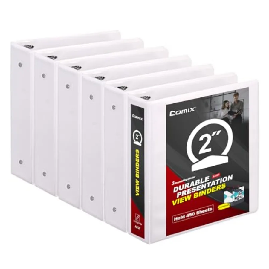 Sturdy 3 Ring Binder with Clear View Cover,"Round Rg View Bder, PVC-Free, .4mm-Thick, 450 Sheets Capacity of US Letter Size Pap
Sturdy 3 Ring Binder with Clear View Cover,"Round Rg View Bder, PVC-Free, .4mm-Thick, 450 Sheets Capacity of US Letter Size Pap