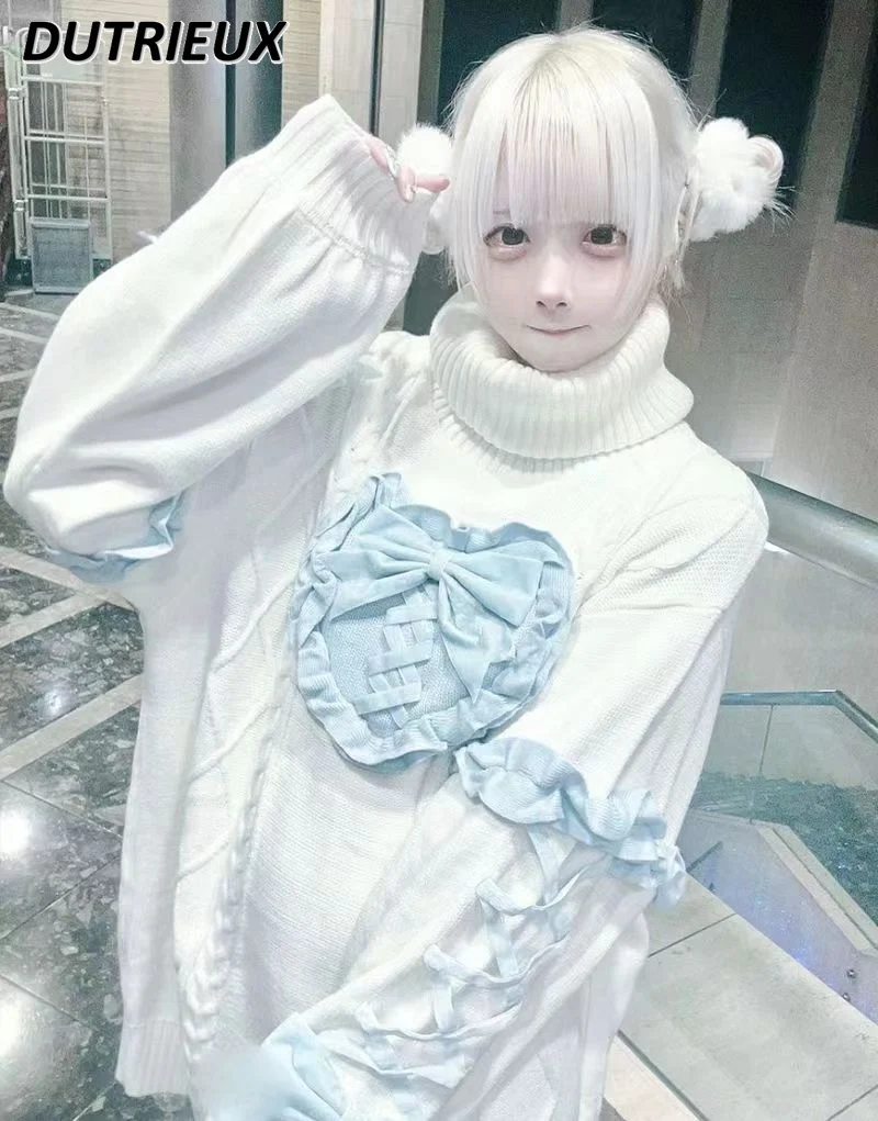 Свитер Lolita с высоким воротником в японском стиле, осенне-зимние Новые свитера, Топ для женщин, модный Свободный Женский вязаный пуловер
Свитер Lolita с высоким воротником в японском стиле, осенне-зимние Новые свитера, Топ для женщин, модный Свободный Женский вязаный пуловер