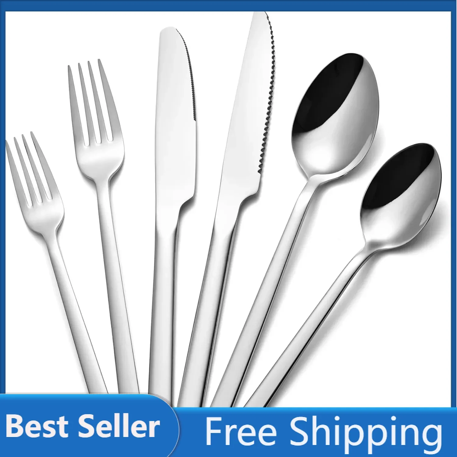 KINGSTONE 48-Piece Silverware Set with Steak Knives Flatware Set for 8 Stainless Steel Tableware Cutlery Set for Home Restaurant
KINGSTONE 48-Piece Silverware Set with Steak Knives Flatware Set for 8 Stainless Steel Tableware Cutlery Set for Home Restaurant