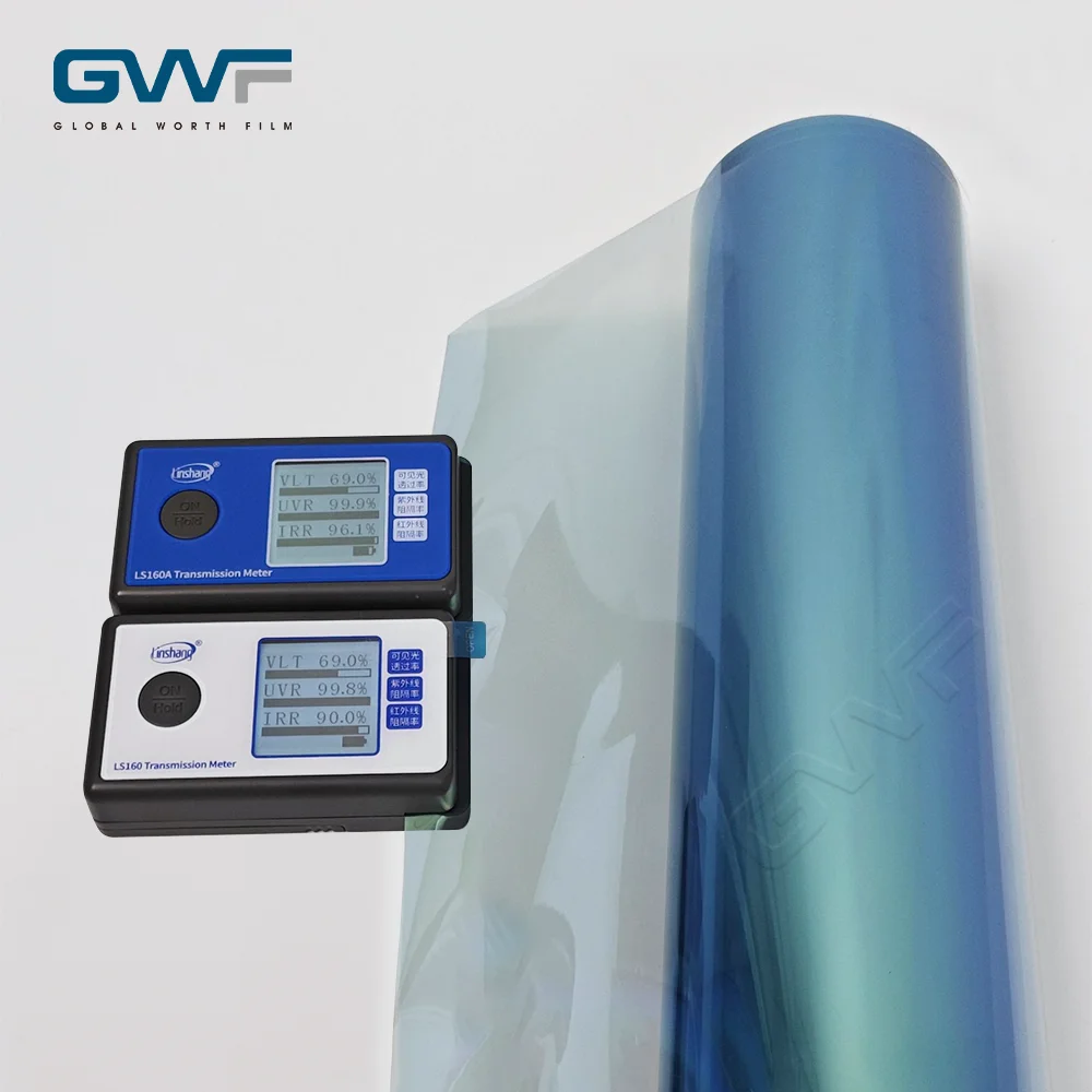 70% VLT Blue Chameleon PET Car Window Tint Film 1.52M*30M Roll Solar UV IR Block Heat Insulation Color Changing Windshield Film
70% VLT Blue Chameleon PET Car Window Tint Film 1.52M*30M Roll Solar UV IR Block Heat Insulation Color Changing Windshield Film