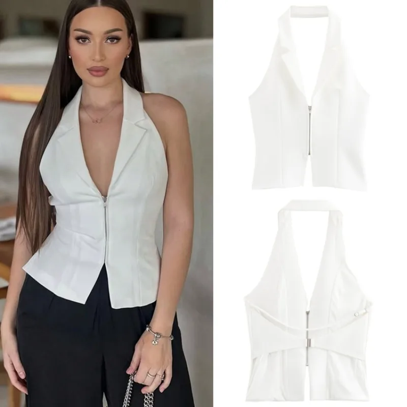 Летний женский топ Shpmishal в европейском и американском стиле, новый, с открытой спиной, на бретельках, с V-образным вырезом, облегающий, женская одежда
Летний женский топ Shpmishal в европейском и американском стиле, новый, с открытой спиной, на бретельках, с V-образным вырезом, облегающий, женская одежда