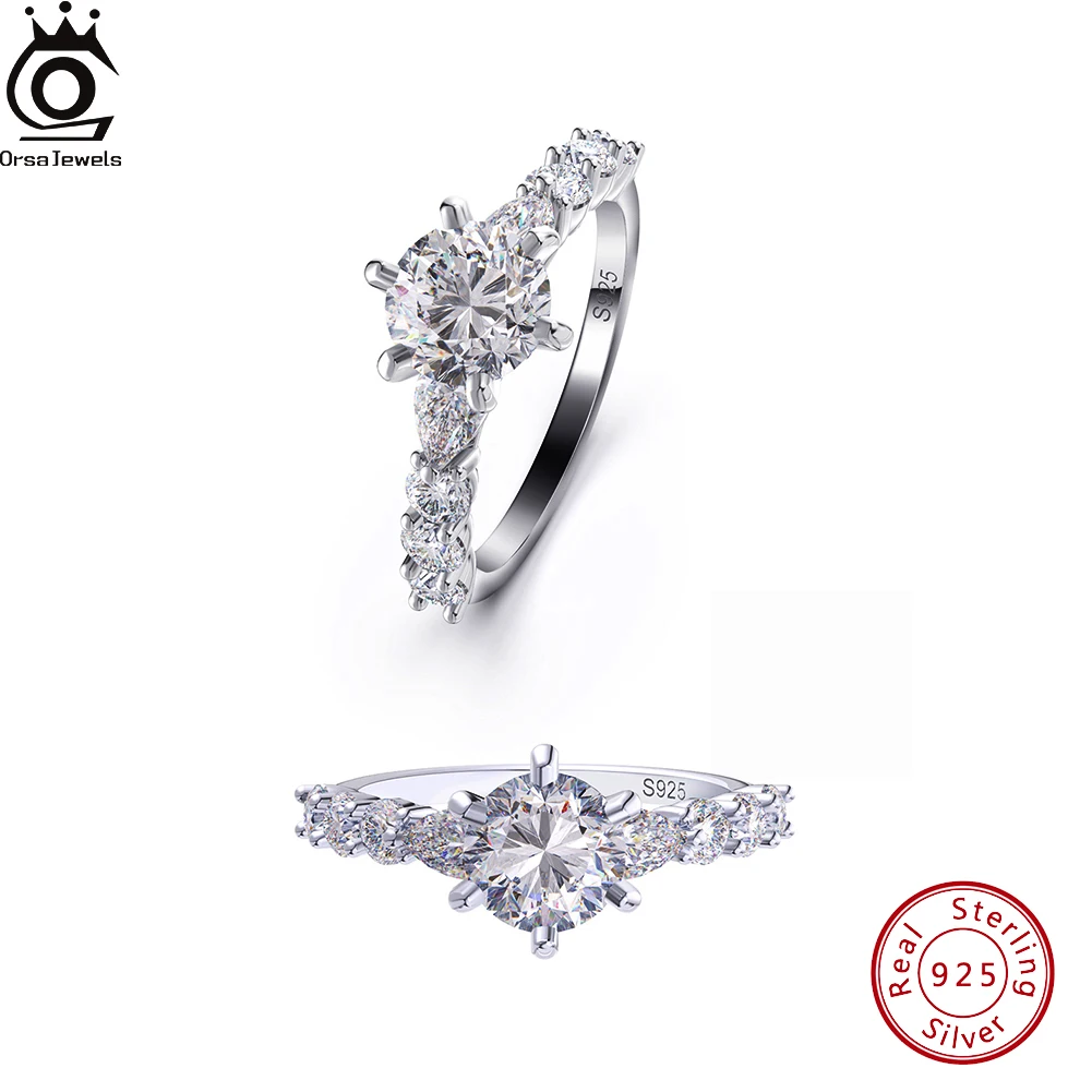 ORSA JEWELS Elegant Classic Real 925 Sterling Silver Shiny Finger Rings Jewelry Crystal Cubic Zircon Women Wedding Anillos LZR13
ORSA JEWELS Elegant Classic Real 925 Sterling Silver Shiny Finger Rings Jewelry Crystal Cubic Zircon Women Wedding Anillos LZR13