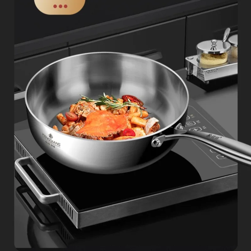 Сковорода из стали 316, индукционная газовая плита с плоским дном и антипригарным покрытием без покрытия, совместимая с овощами
Сковорода из стали 316, индукционная газовая плита с плоским дном и антипригарным покрытием без покрытия, совместимая с овощами 