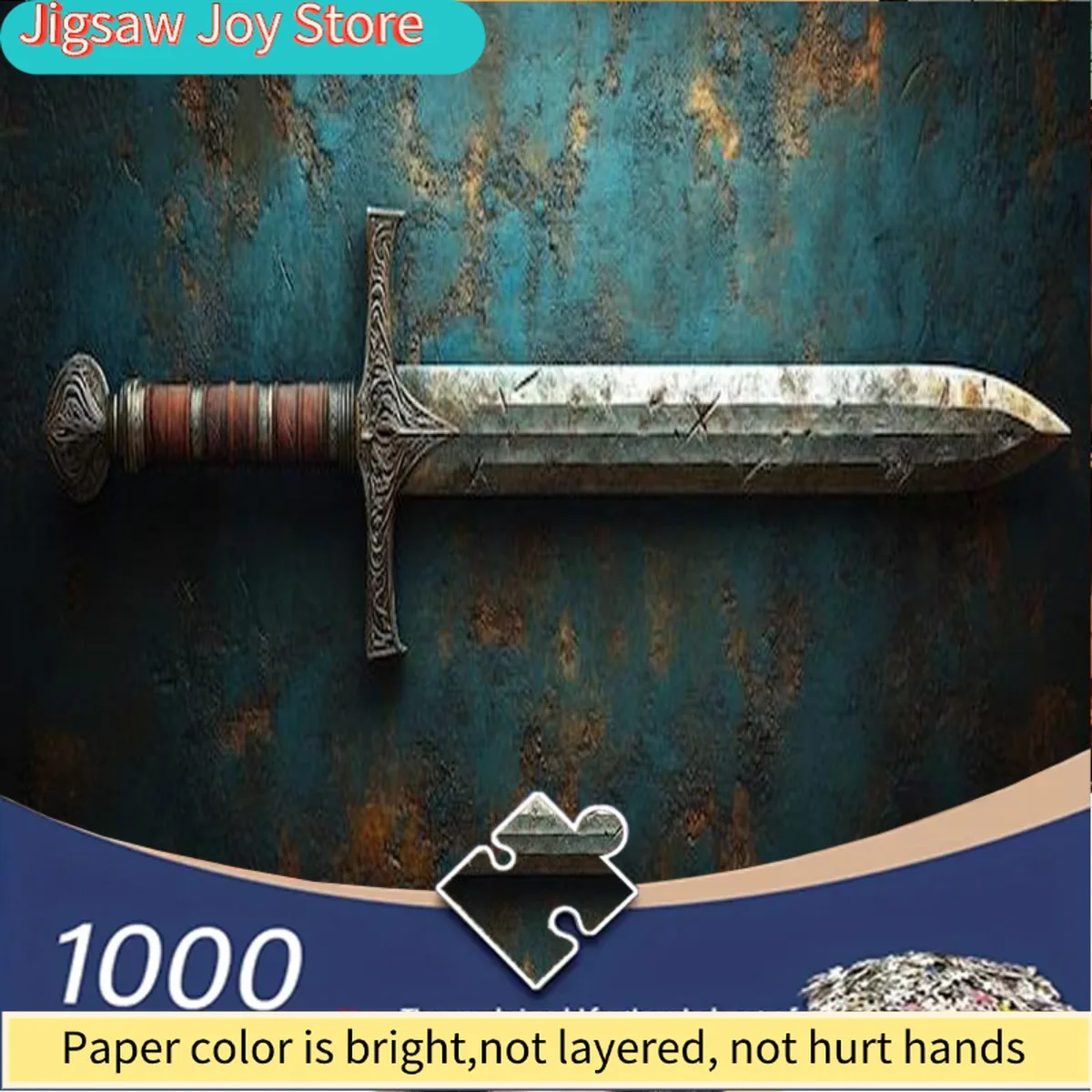 1000pcs adult jigsaw puzzle - vintage longsword hilt with red and brown twist on rust background with worn blade. Perfect for
1000pcs adult jigsaw puzzle - vintage longsword hilt with red and brown twist on rust background with worn blade. Perfect for