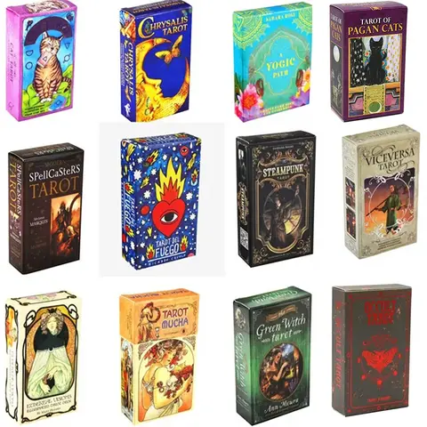 HOT 400 Style Tarot Cards Oracle Golden Art Nouveau The Green Witch Universal Celtic Thelema Steampunk Tarot Board Deck Games