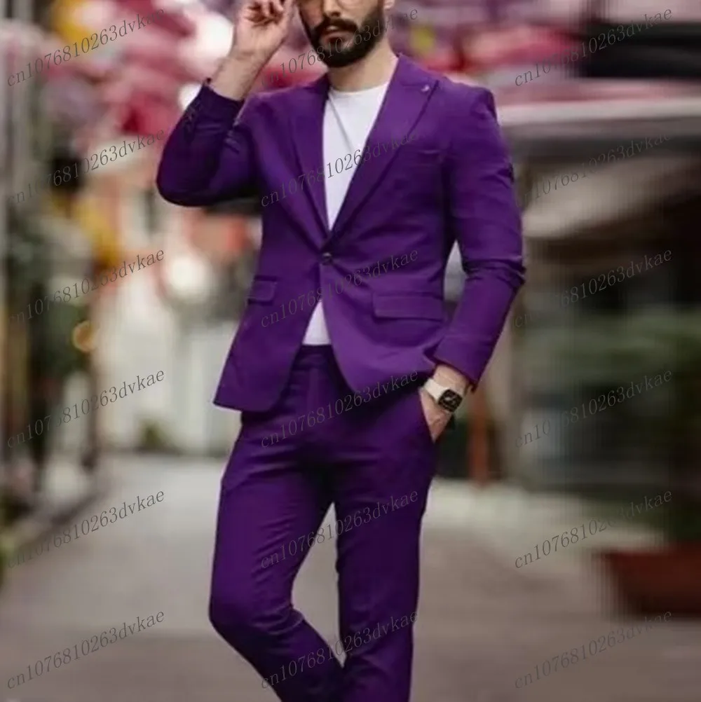 New Purple Business Men Suit Groom Groomsman Wedding Party Prom Formal Occasion Male Tuxedos 2 Piece Set Blazer Pants
New Purple Business Men Suit Groom Groomsman Wedding Party Prom Formal Occasion Male Tuxedos 2 Piece Set Blazer Pants