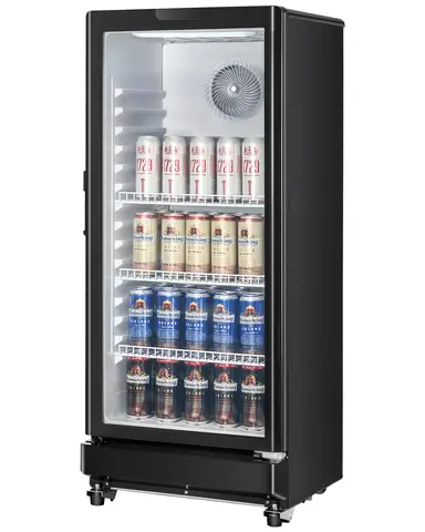 SucceBuy Commercial Merchandiser Refrigerator Glass Door Display Refrigerator Beverage Refrigerator Cooler Merchandiser