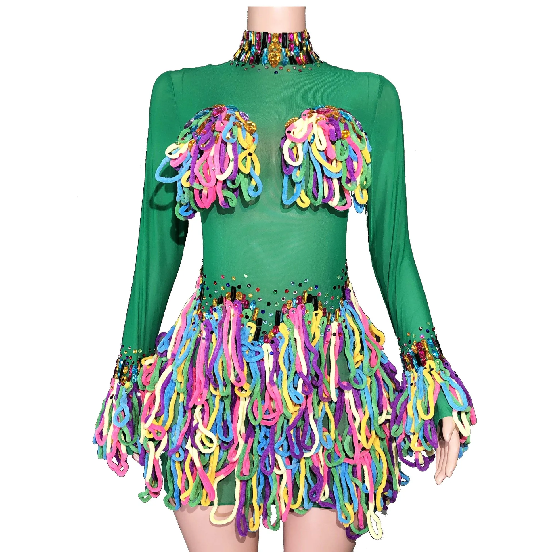 Suit Party Ball Stage Costume Skinny Skirt Performance Female Colorful
Suit Party Ball Stage Costume Skinny Skirt Performance Female Colorful