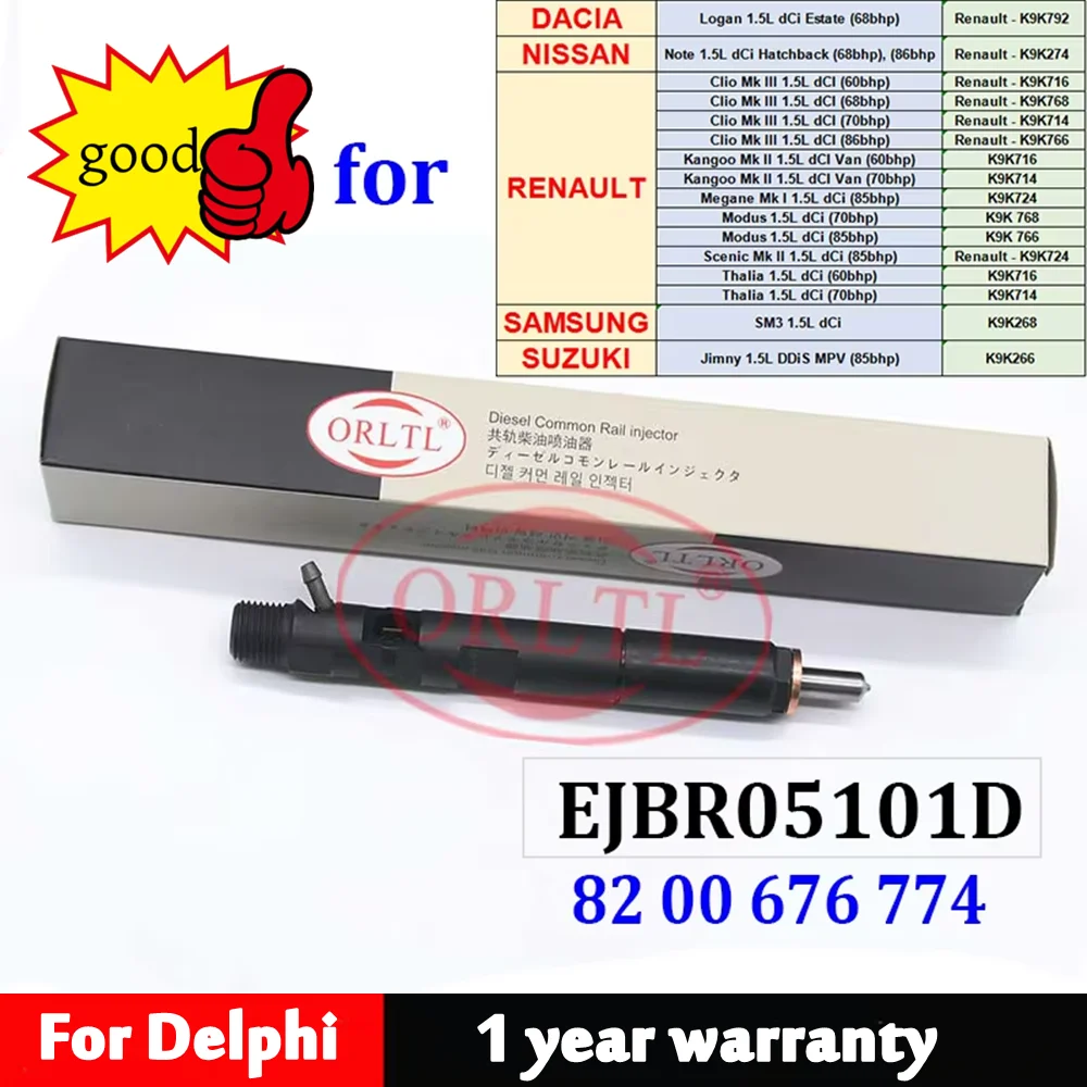 EJBR05101D 166001137R Новая топливная форсунка Common Rail, совместимая с Delphi Renault Clio Nissan Dacia Suzuki 1.5DCI
EJBR05101D 166001137R Новая топливная форсунка Common Rail, совместимая с Delphi Renault Clio Nissan Dacia Suzuki 1.5DCI