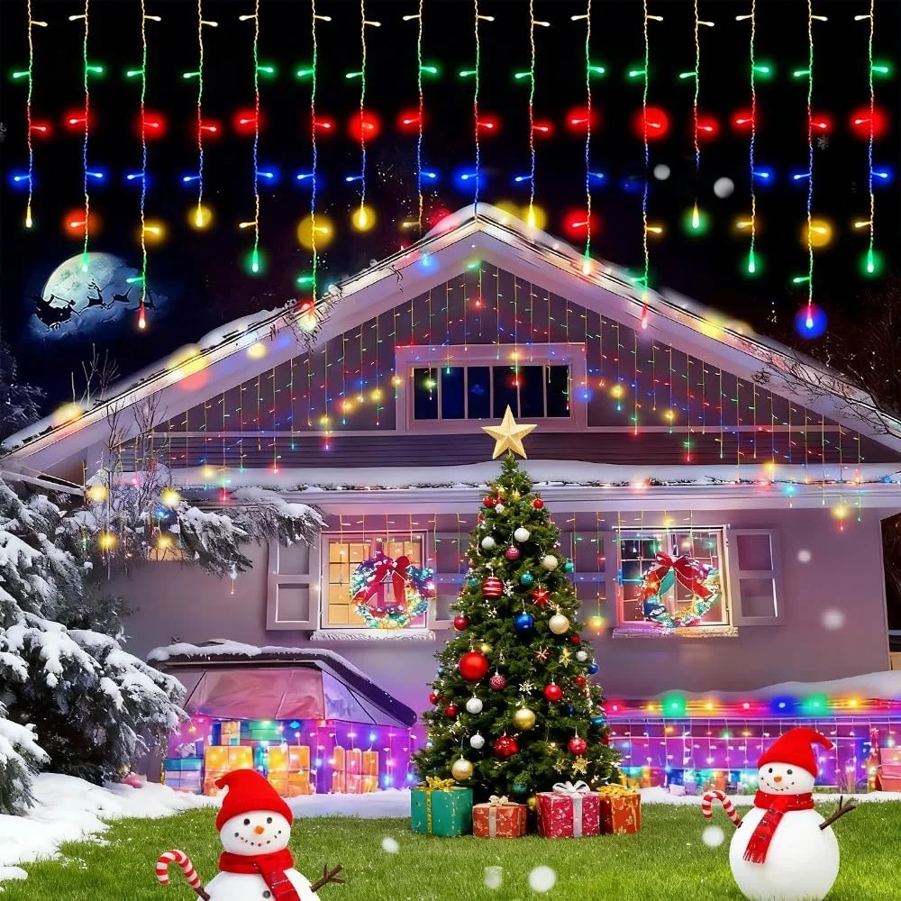 Solar Curtain Icicle Light 96 LED Outdoor Eaves Decor String Lights for Garden Party Yard Christmas Holiday Garlands Decoration
Solar Curtain Icicle Light 96 LED Outdoor Eaves Decor String Lights for Garden Party Yard Christmas Holiday Garlands Decoration