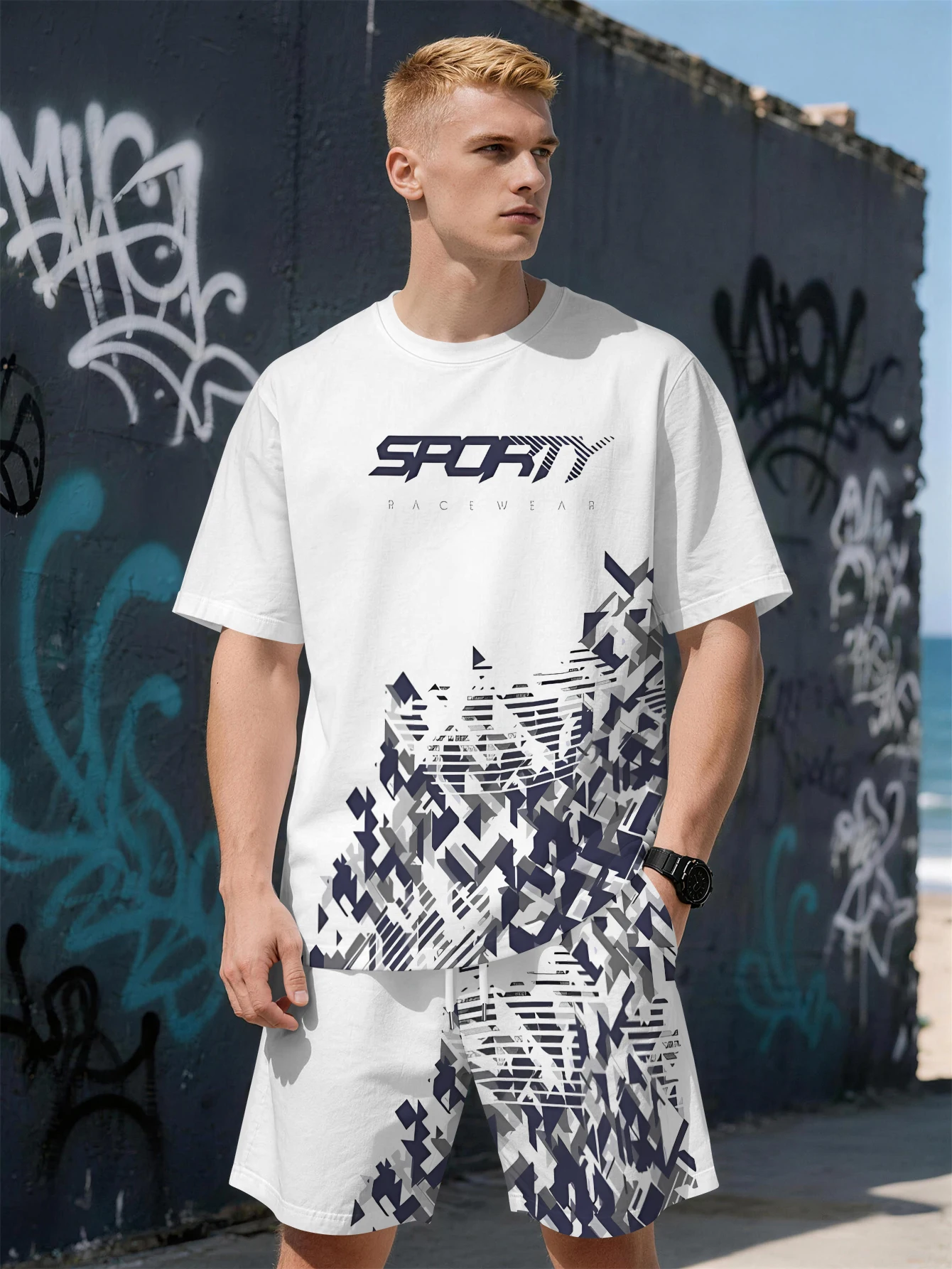 2026 Summer New Men's Short-Sleeved Set with 3D Trendy Brand Letter Pattern Print Fashionable Street Style Comfortable Lightweig
2026 Summer New Men's Short-Sleeved Set with 3D Trendy Brand Letter Pattern Print Fashionable Street Style Comfortable Lightweig