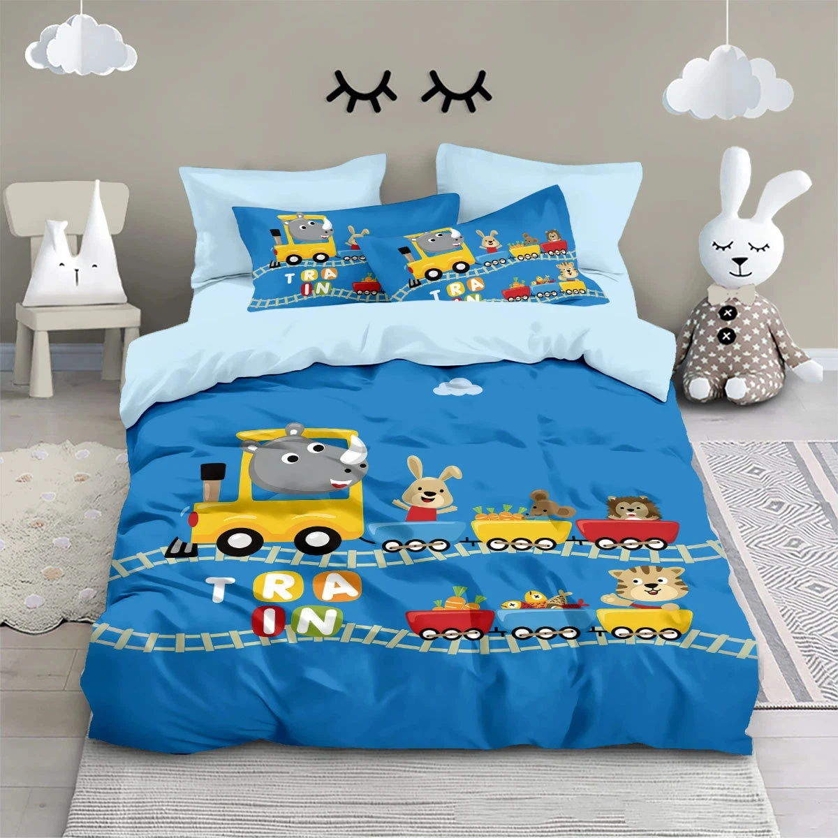Cartoon Train Duvet Cover Cute children's bedding set 3D Print Cartoon Animal Train Quilt Cover Pillowcase king Queen Size
Cartoon Train Duvet Cover Cute children's bedding set 3D Print Cartoon Animal Train Quilt Cover Pillowcase king Queen Size