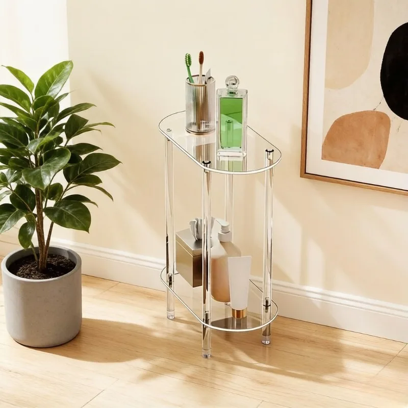 Acrylic Oval Side Table, 2-Layer Bedside Table, Perfect for Storage in Living Room, Bedroom and Bathroom
Acrylic Oval Side Table, 2-Layer Bedside Table, Perfect for Storage in Living Room, Bedroom and Bathroom
