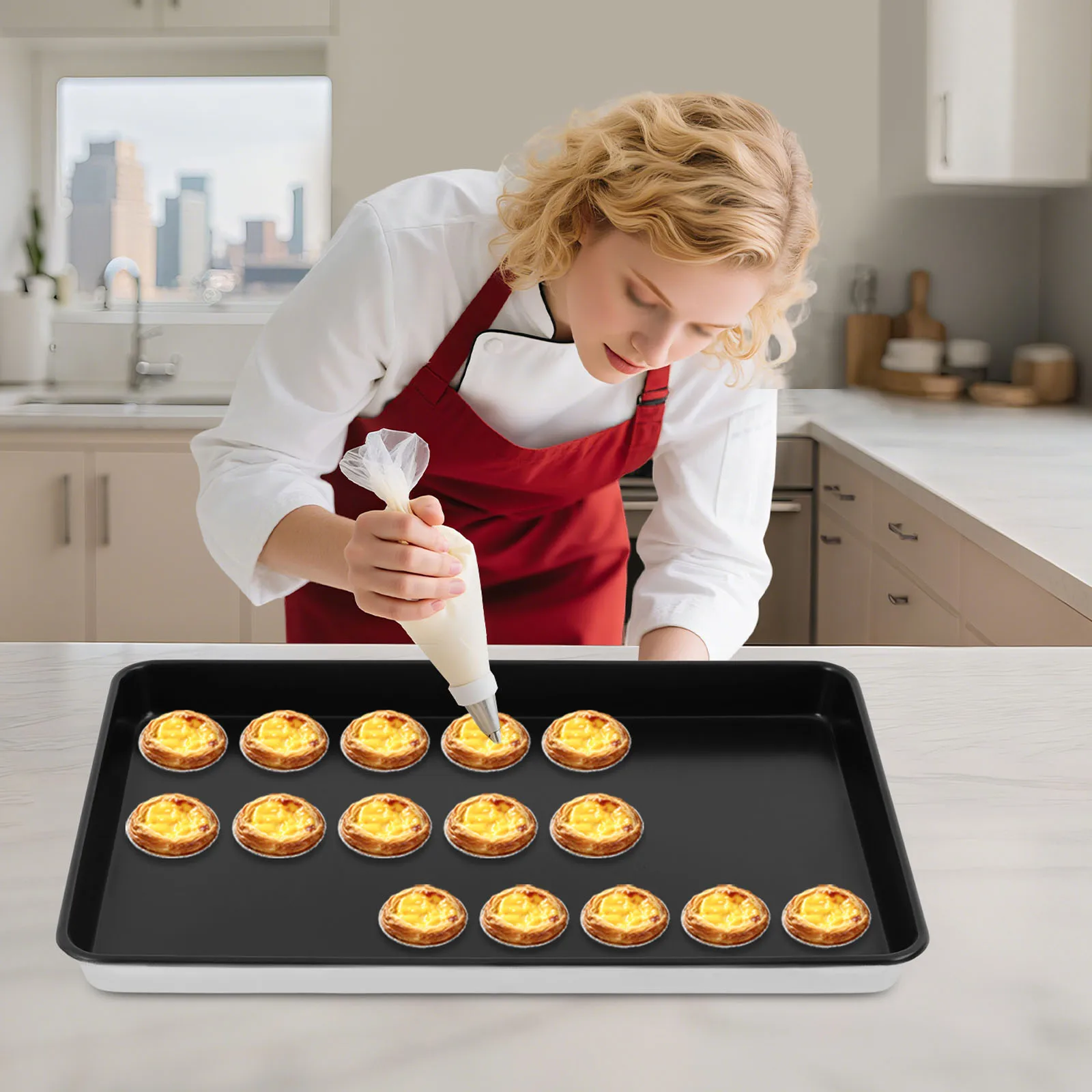 Bakeware Cookie Pan Kitchen Oven Baking Pan Non-Stick Baking Tray Preparation Plate 23.62*15.75*1.97in for Home Kitchens Bakeries
Bakeware Cookie Pan Kitchen Oven Baking Pan Non-Stick Baking Tray Preparation Plate 23.62*15.75*1.97in for Home Kitchens Bakeries
