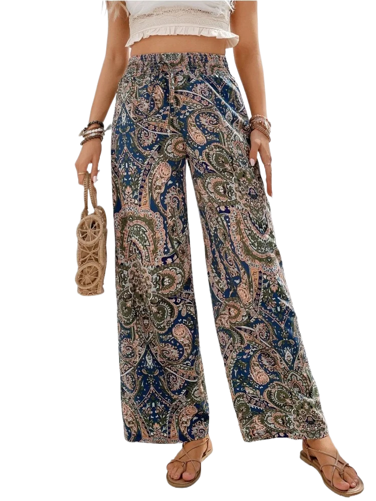 Women's Fashion Wild Printed Elastic Waist Wide-leg Pants 2025 Summer New Female Clothing Trousers Casual Comfortable Long Pant
Women's Fashion Wild Printed Elastic Waist Wide-leg Pants 2025 Summer New Female Clothing Trousers Casual Comfortable Long Pant
