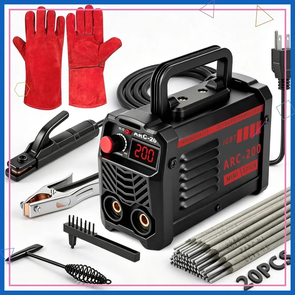 Super MINI 200Amp ARC Welder, 110V IGBT Inverter with Hot Start & Arc Force, 20 Rods + 2 Hammers
Super MINI 200Amp ARC Welder, 110V IGBT Inverter with Hot Start & Arc Force, 20 Rods + 2 Hammers