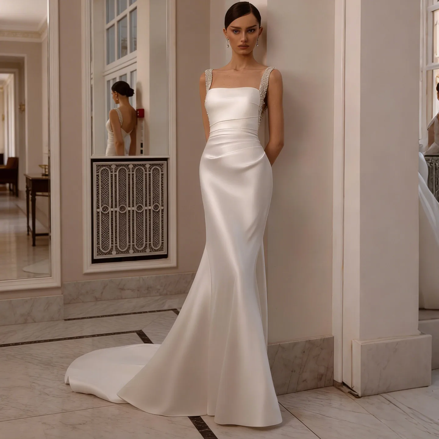 Sharon Said 2026 New Pearl Spaghetti Strap Mermaid Wedding Dress Luxury Satin Detachable Train Women Bride Dress SW174 Custom
Sharon Said 2026 New Pearl Spaghetti Strap Mermaid Wedding Dress Luxury Satin Detachable Train Women Bride Dress SW174 Custom