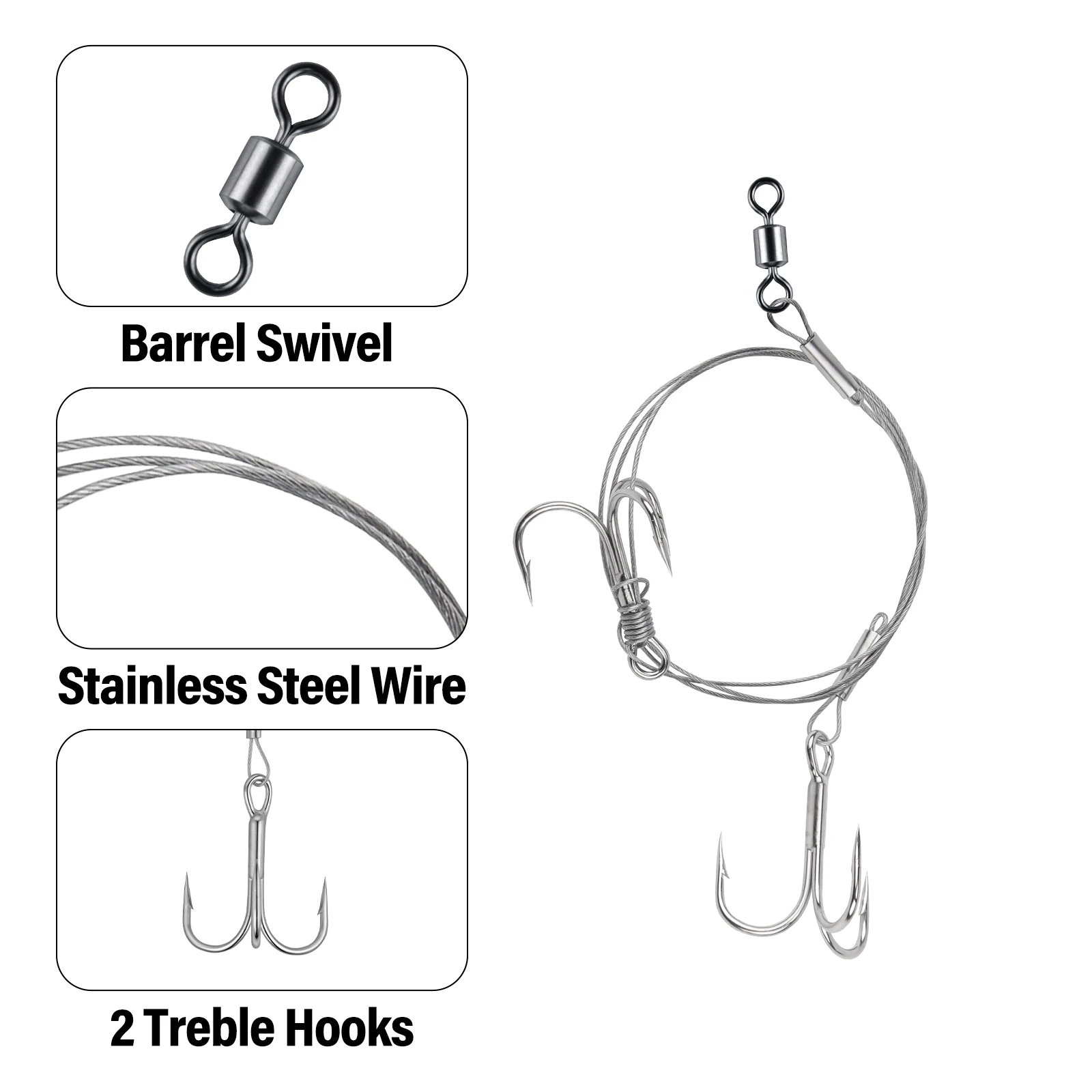 Fishing Wire Leader Hook Rig Nylon Coated Wire Rigs Stainless Steel Wire Treble Hook Wire Traces Pike Fishing for Pike Walleye
Fishing Wire Leader Hook Rig Nylon Coated Wire Rigs Stainless Steel Wire Treble Hook Wire Traces Pike Fishing for Pike Walleye
