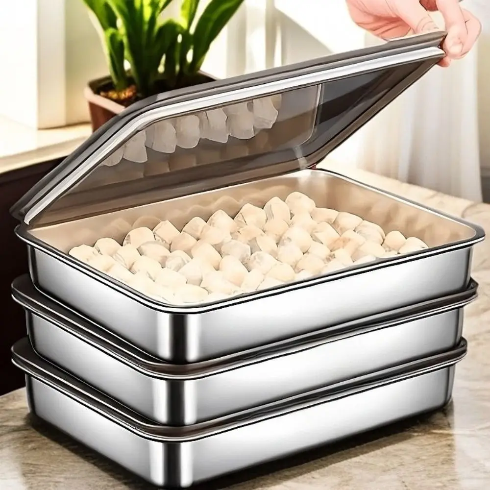 3Pcs Stainless Steel Dumpling Storage Box Food-Grade with Lid Food Storage Tray Fresh-Keeping Refrigerator Organizer
3Pcs Stainless Steel Dumpling Storage Box Food-Grade with Lid Food Storage Tray Fresh-Keeping Refrigerator Organizer