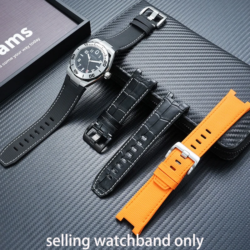 Notched genuine leather watchband for Hamilton Devil's Fish series H78716333 78716983 genuine leather fluororubber watch strap
Notched genuine leather watchband for Hamilton Devil's Fish series H78716333 78716983 genuine leather fluororubber watch strap