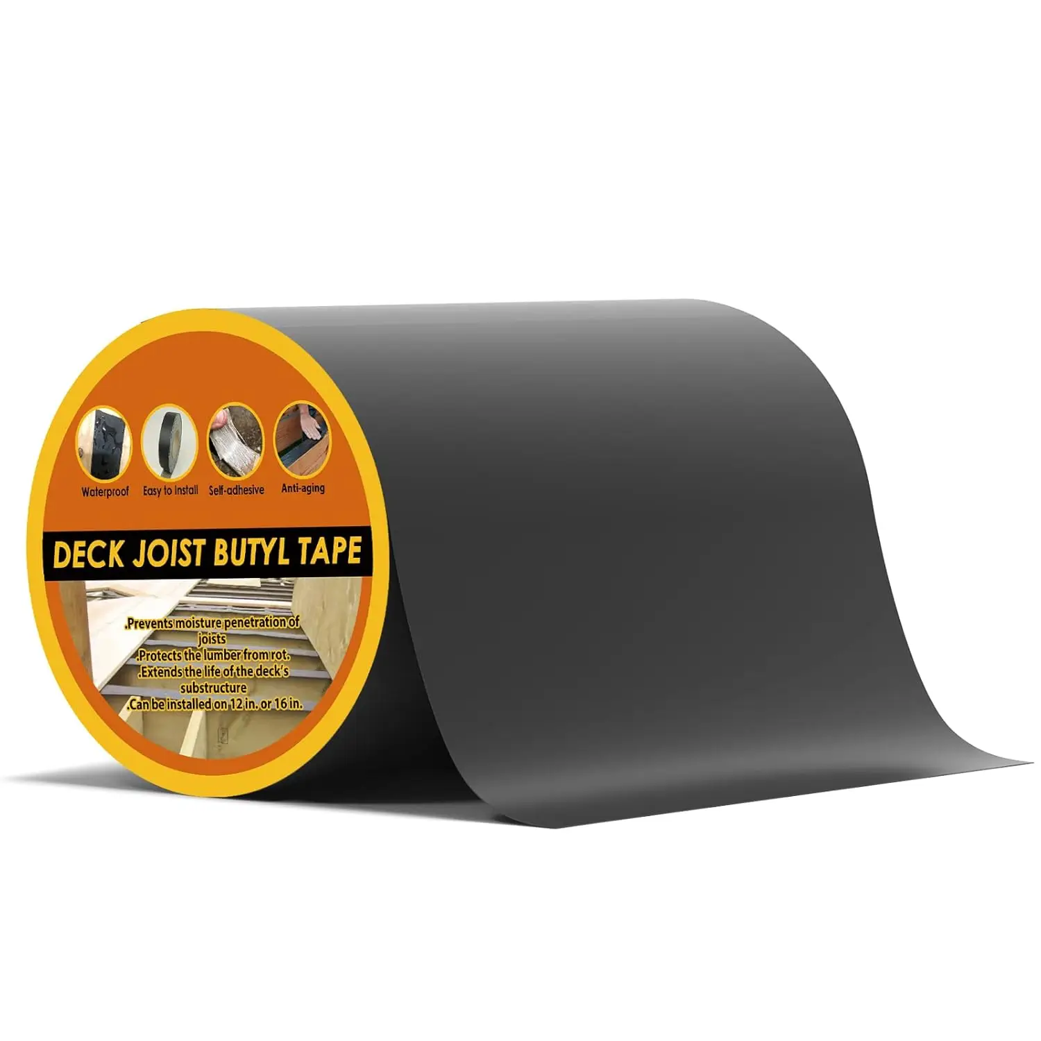 Deck Joist Tape, 6' x 50' Butyl Tape for Deck Joists, Waterproof and Weather Resistant Self-Adhesive
Deck Joist Tape, 6' x 50' Butyl Tape for Deck Joists, Waterproof and Weather Resistant Self-Adhesive