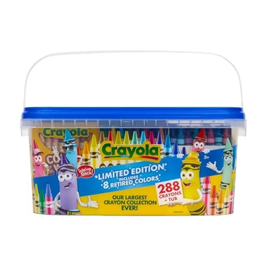 Crayon Tub Limited Edition Colors 288ct,Bulk Coloring Crayons for with Storage Tub, Classroom and Art Supplies for Teachers, Ag
Crayon Tub Limited Edition Colors 288ct,Bulk Coloring Crayons for with Storage Tub, Classroom and Art Supplies for Teachers, Ag