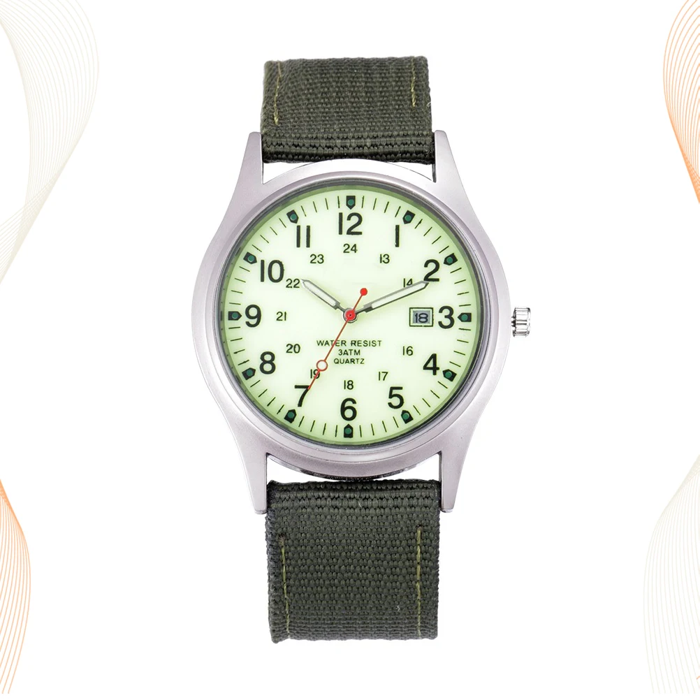 Military Watch Luminous Green Canvas Band Quartz Wrist Fashion for Men Male Waterproof Casual Business Gift Watch Strap
Military Watch Luminous Green Canvas Band Quartz Wrist Fashion for Men Male Waterproof Casual Business Gift Watch Strap