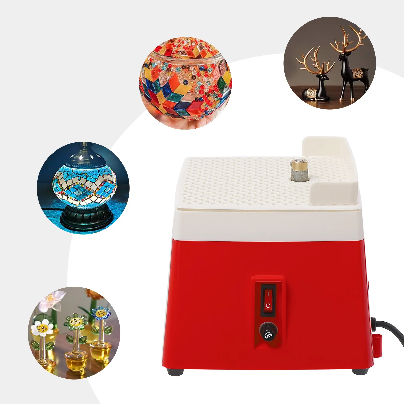 Tabletop Stained Glass Ceramic Grinding Machine Red Electric Mini Grinder for DIY Handcraft Polishing
Tabletop Stained Glass Ceramic Grinding Machine Red Electric Mini Grinder for DIY Handcraft Polishing