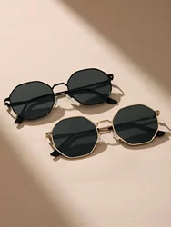 2 Pcs Metal Geometric&Round Frame Fashion Classical Sunglasses For Vacation Decors Photo Props 2 Pcs Metal Geometric&Round Frame Fashion Classical Sunglasses For Vacation Decors Photo Props
