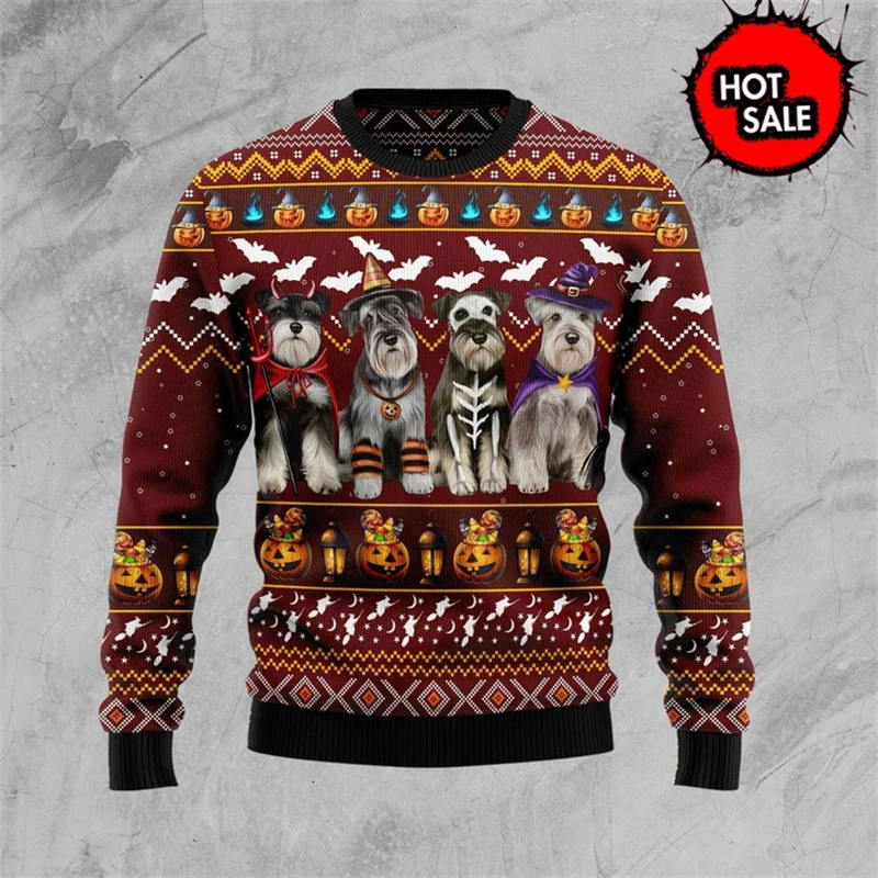 Halloween Men Sweaters Dog 3D Funny Printed Holiday Horror Sweatshirt For Man Women Clothing Casual Pullover Long Sleeve Quality
Halloween Men Sweaters Dog 3D Funny Printed Holiday Horror Sweatshirt For Man Women Clothing Casual Pullover Long Sleeve Quality