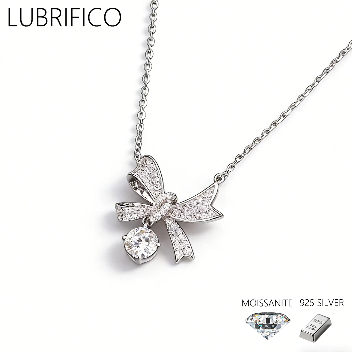 Ожерелье с бантом из муассанита цвета D, 5 мм, стерлинговое серебро 925 пробы, кулон с бриллиантами для женщин, ювелирные изделия, свадебная вечеринка
Ожерелье с бантом из муассанита цвета D, 5 мм, стерлинговое серебро 925 пробы, кулон с бриллиантами для женщин, ювелирные изделия, свадебная вечеринка