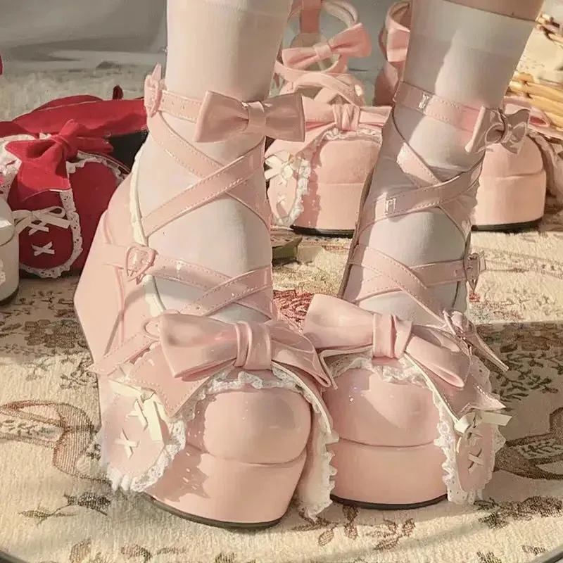 Lovely Girls Lolita Cute Bowknot Platform Shoes Sweet Monk Straps Flat Elevator Shoes Mary Janes
Lovely Girls Lolita Cute Bowknot Platform Shoes Sweet Monk Straps Flat Elevator Shoes Mary Janes