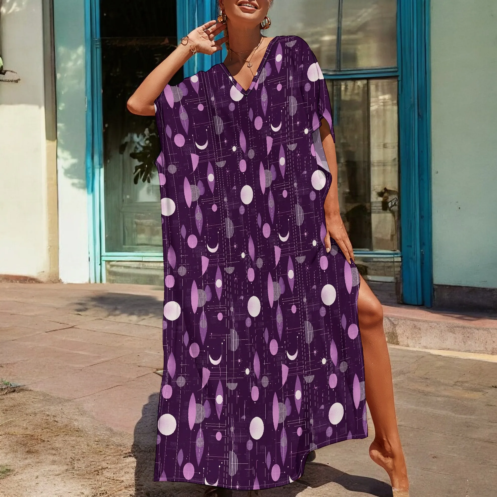 Afrocentric Plus Size Dress Purple Celestial Print V-Neck Loose Fit 3XL Casual or Night Wear
Afrocentric Plus Size Dress Purple Celestial Print V-Neck Loose Fit 3XL Casual or Night Wear
