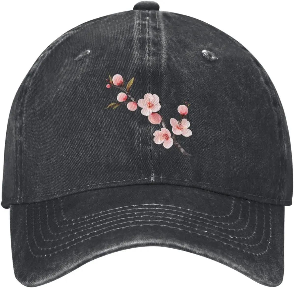 Black Beautiful Peach Blossom Branches Printed Washed Cowboy Baseball Cap for Adults - Stylish and Breathable Hat
Black Beautiful Peach Blossom Branches Printed Washed Cowboy Baseball Cap for Adults - Stylish and Breathable Hat