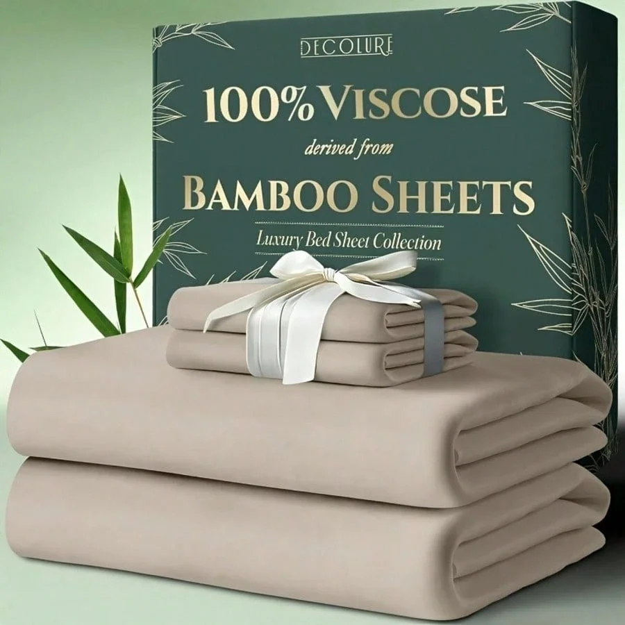 4pcs Bamboo Viscose Cooling Bed Sheet Set Deep Pocket Breathable For Hot Sleepers
4pcs Bamboo Viscose Cooling Bed Sheet Set Deep Pocket Breathable For Hot Sleepers