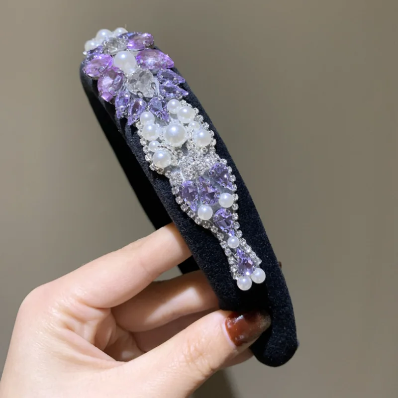 Elegant Lavender Crystal Pearl Headband Hair Hoop Sparkling Hand Sewn Princess Party Hairband Headwear Women Hair Accessory
Elegant Lavender Crystal Pearl Headband Hair Hoop Sparkling Hand Sewn Princess Party Hairband Headwear Women Hair Accessory