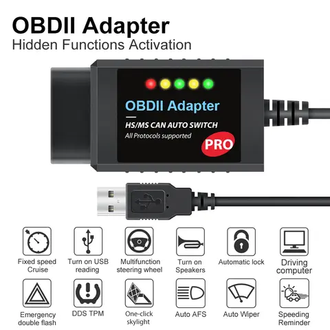 ELM327 Forscan For Ford V1.5 Forscan PIC18F25K80 Chip OBD2 Scanner Code Reader Programming With HS/MS Switch USB Adapter CH340