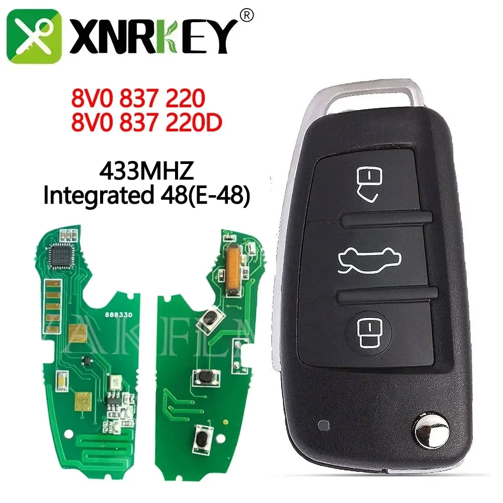 XNRKEY 3-кнопочный смарт-ключ для автомобиля интегрированный чип ID48 433 МГц для Audi A1 A3 S3 Q3 2012-2019 FCC: 8V0837220 8V0837220D
XNRKEY 3-кнопочный смарт-ключ для автомобиля интегрированный чип ID48 433 МГц для Audi A1 A3 S3 Q3 2012-2019 FCC: 8V0837220 8V0837220D