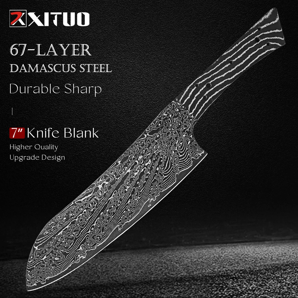 Damascus Steel Chef Santoku Knife Blank 8 Inch - Full Tang Black Blade, Heat Treated, Razor Sharp Edge, DIY Custom Knife Making
Damascus Steel Chef Santoku Knife Blank 8 Inch - Full Tang Black Blade, Heat Treated, Razor Sharp Edge, DIY Custom Knife Making