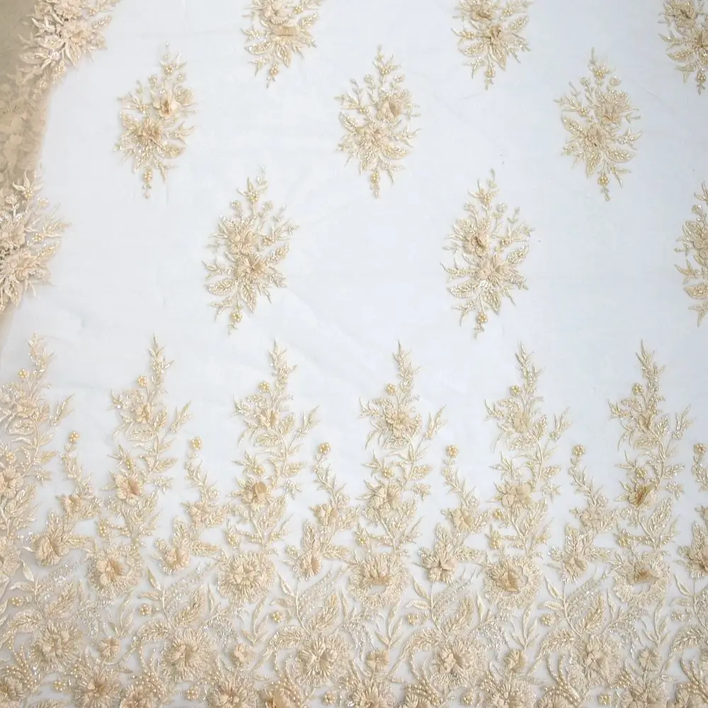 1 Yard Hot Sale African Hand 3D Cream Lace Fabric Flowers Embroidery Pearl Beading Tulle Sequins Wedding Dress HY0614
1 Yard Hot Sale African Hand 3D Cream Lace Fabric Flowers Embroidery Pearl Beading Tulle Sequins Wedding Dress HY0614