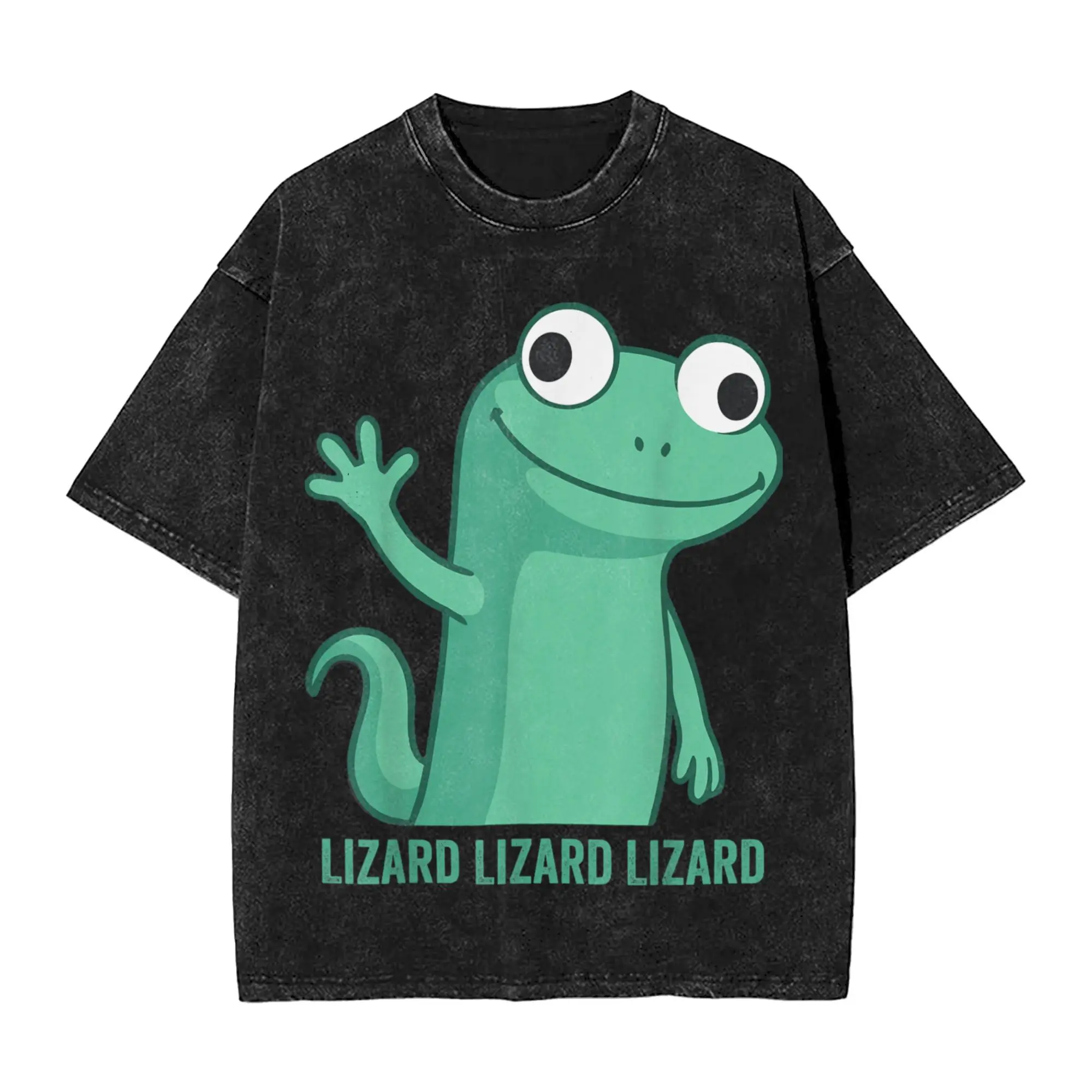 Негабаритная стираная футболка с ящерицей, ящерицей, мемом, хлопковые футболки, модная крутая футболка для мужчин, летняя забавная повседневная одежда Y2K 
Негабаритная стираная футболка с ящерицей, ящерицей, мемом, хлопковые футболки, модная крутая футболка для мужчин, летняя забавная повседневная одежда Y2K
