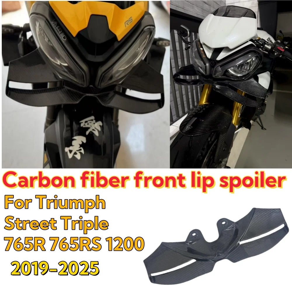Fixed Carbon Fiber Wing Front Spoiler, Lower Spoiler & Lower Lip for Triumph Street Triple 765 R/RS/1200(2018-2025 Models)
Fixed Carbon Fiber Wing Front Spoiler, Lower Spoiler & Lower Lip for Triumph Street Triple 765 R/RS/1200(2018-2025 Models)