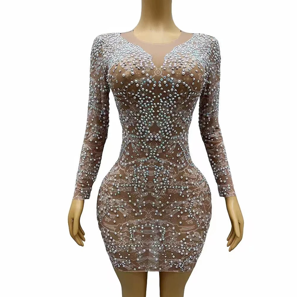 Sexy Stage Sparkly AB Rhinestones Nude Shining Dress Wedding Birthday Transparent Mesh Costume Evening Club Photoshoot Dress
Sexy Stage Sparkly AB Rhinestones Nude Shining Dress Wedding Birthday Transparent Mesh Costume Evening Club Photoshoot Dress