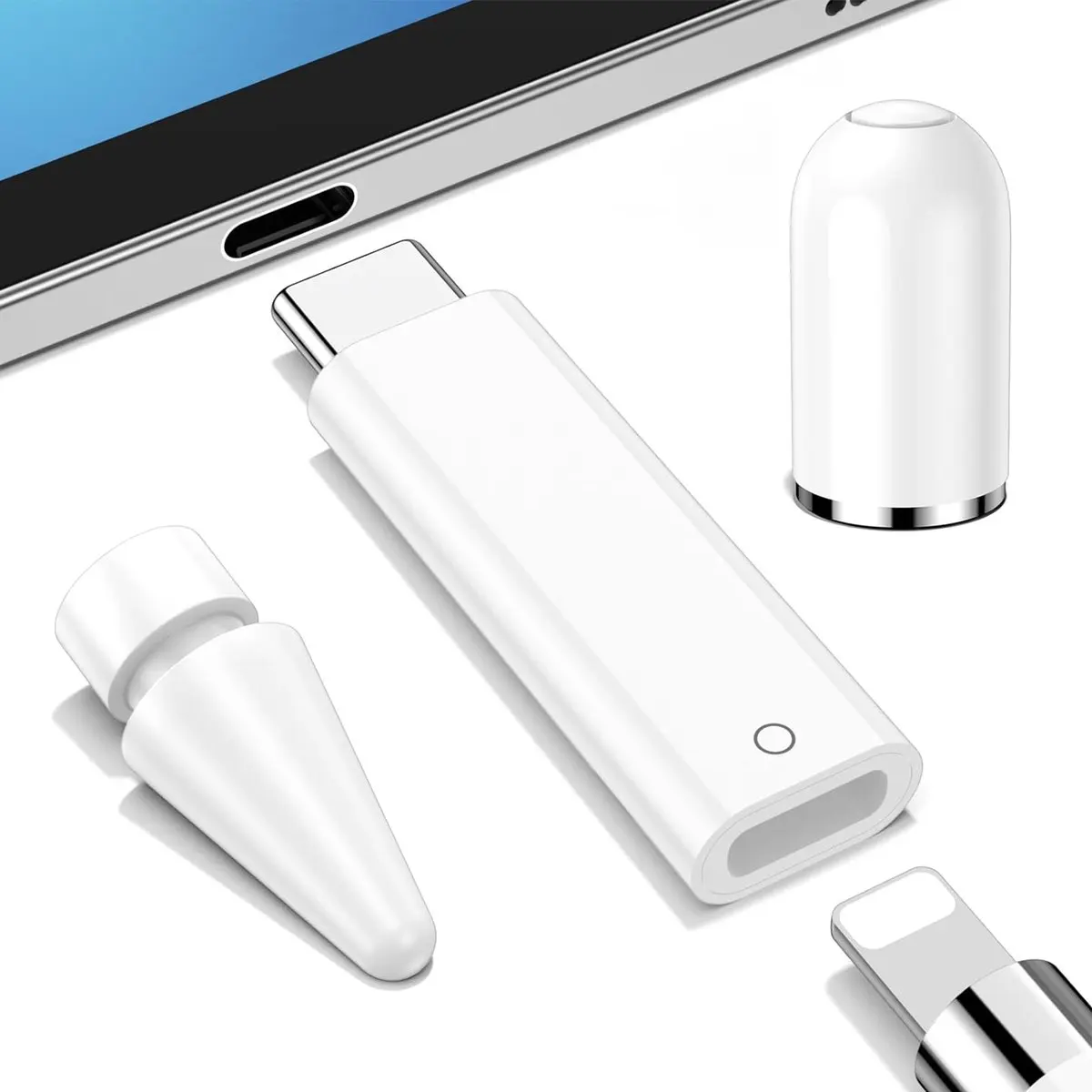 3 Pack USB C to Lightning Adapter for Apple Pencil 1st Magnetic Cap Replacement Nib Bluetooth Pair Charging for iPad A16/10 Only
3 Pack USB C to Lightning Adapter for Apple Pencil 1st Magnetic Cap Replacement Nib Bluetooth Pair Charging for iPad A16/10 Only