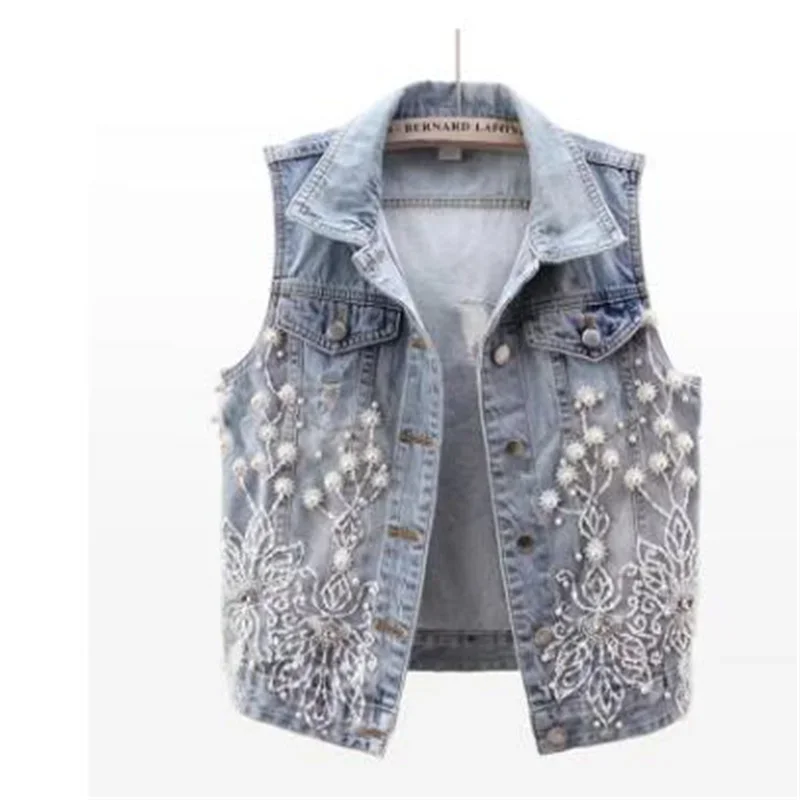 Women's lace bead denim vest, fashionable spring casual retro sleeveless jacket, 2025 trend
Women's lace bead denim vest, fashionable spring casual retro sleeveless jacket, 2025 trend
