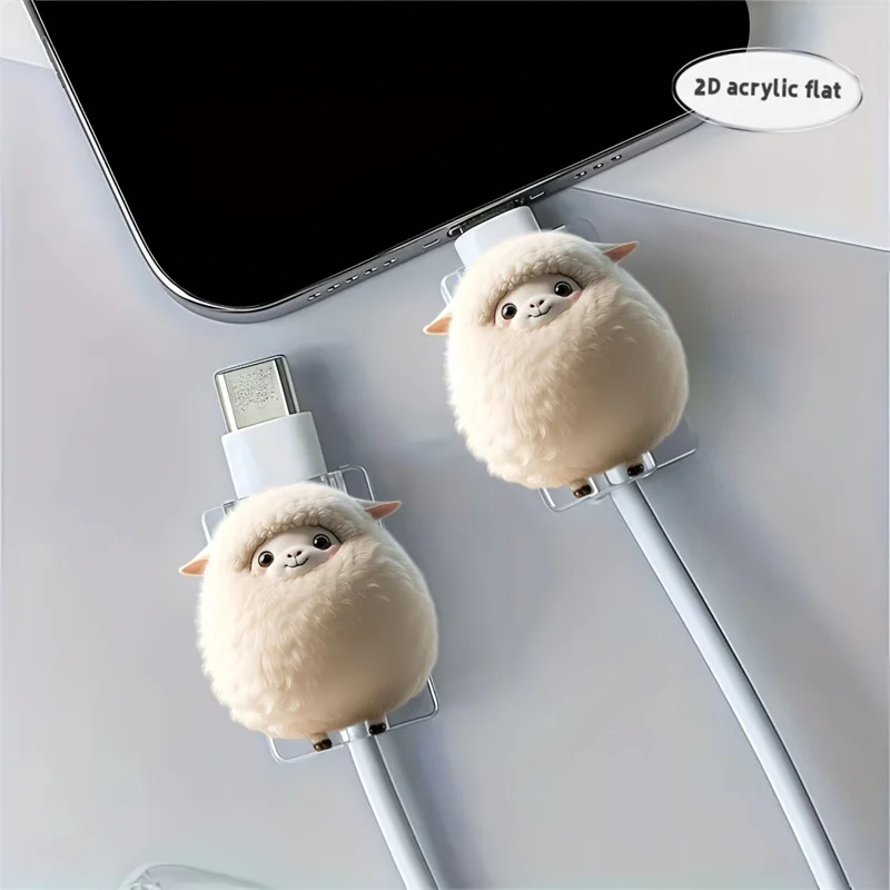 2D Flat 2pcs Cute Plush Lamb Design Acrylic Phone Cable Protector Cord Saver Sleeve Data Line Protection Kit For iPhone/Type-C
2D Flat 2pcs Cute Plush Lamb Design Acrylic Phone Cable Protector Cord Saver Sleeve Data Line Protection Kit For iPhone/Type-C