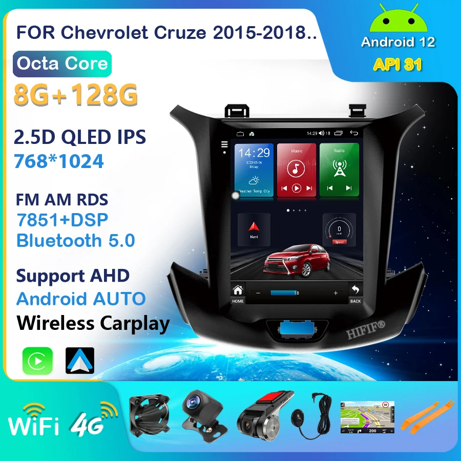 Car GPS Navigation Android Tesla Style Multimedia Player for Chevrolet Cruze 2015-2018 Radio Stereo with BT WiFi Mirror Link
Car GPS Navigation Android Tesla Style Multimedia Player for Chevrolet Cruze 2015-2018 Radio Stereo with BT WiFi Mirror Link