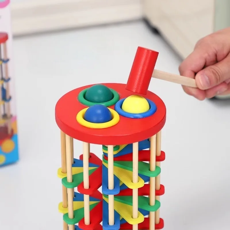 Montessori Educational Toys DIY Wooden Pound and Roll Wooden Tower with Hammer Knock The Ball Off Ladder Child Kids Gift
Montessori Educational Toys DIY Wooden Pound and Roll Wooden Tower with Hammer Knock The Ball Off Ladder Child Kids Gift