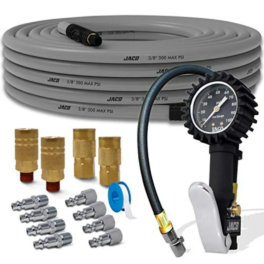 Комплект для накачивания шин JACO FlexFlow JSP-1000 с манометром FlowPro (100 фунтов на квадратный дюйм), шланг воздушного компрессора Flexpro, промышленный Q
Комплект для накачивания шин JACO FlexFlow JSP-1000 с манометром FlowPro (100 фунтов на квадратный дюйм), шланг воздушного компрессора Flexpro, промышленный Q